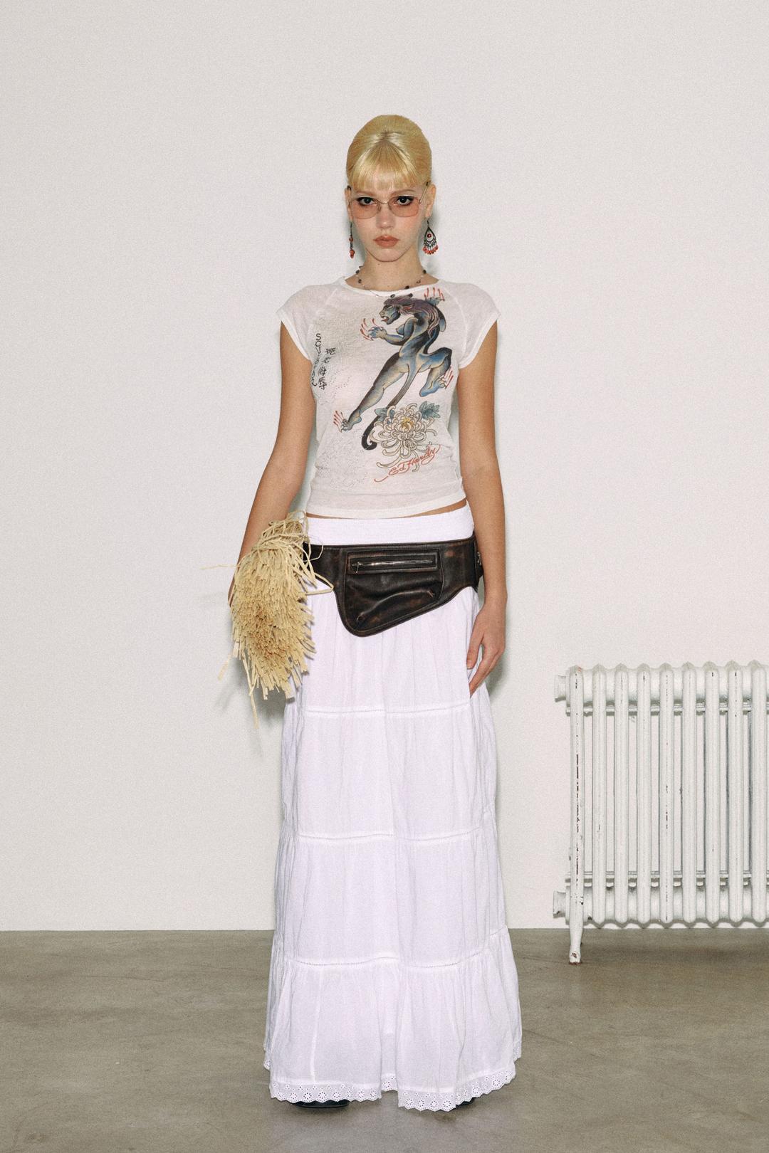 스컬프터 [Sculptor X Ed Hardy] Devil Raglan Tee White - 위시버킷