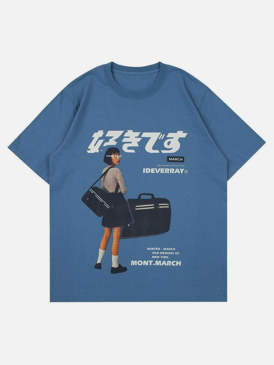 Aelfric Eden "好きです" Japanese Girl Graphic Tee/Jacket - blue / S / Tee
