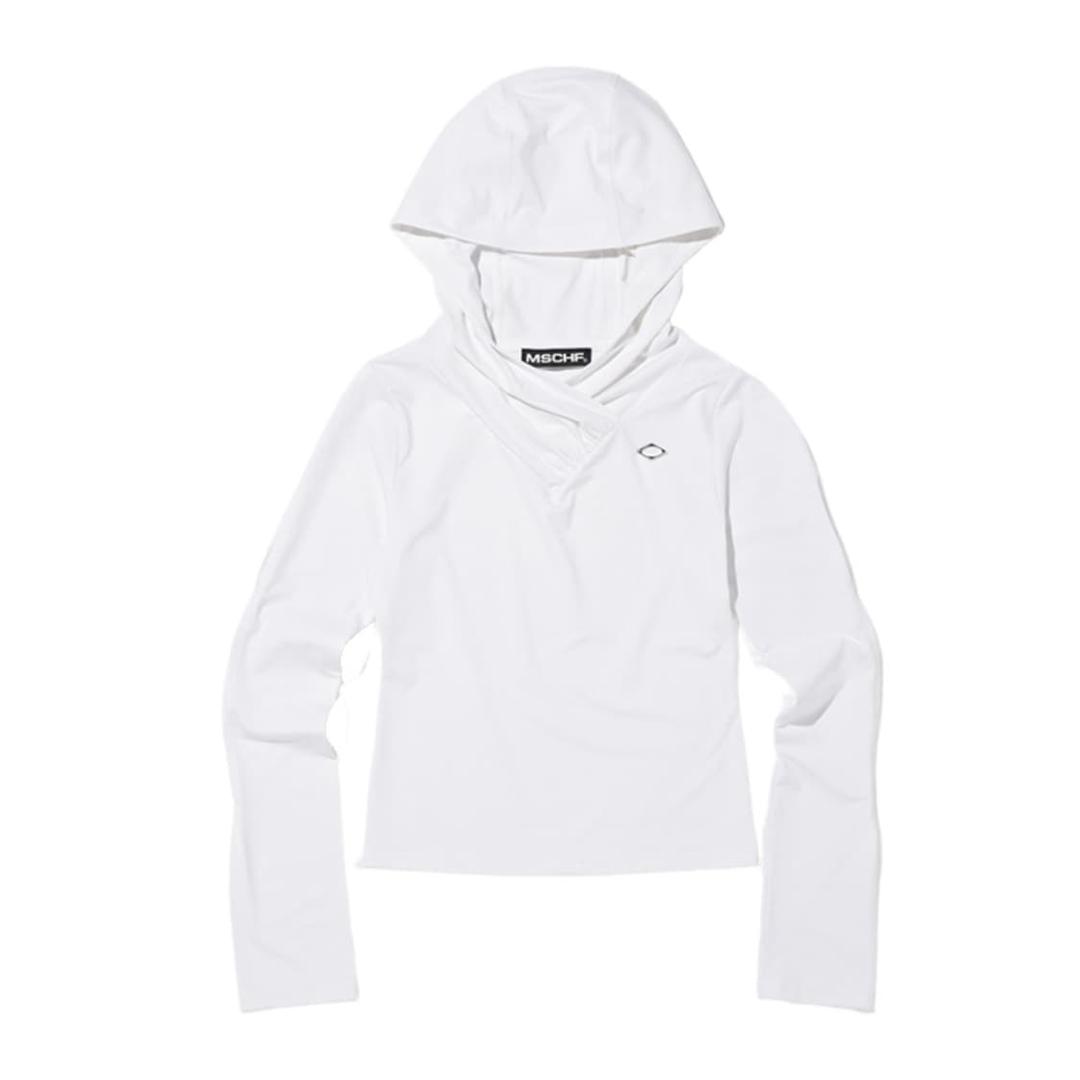 미스치프 후디드 시어링 오버랩 탑 화이트 | 후루츠패밀리