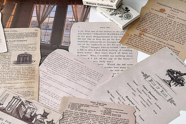 무드페이퍼 빈티지 영문종이 24장SET 카페소품 벽꾸미기 벽포스터 (해골)