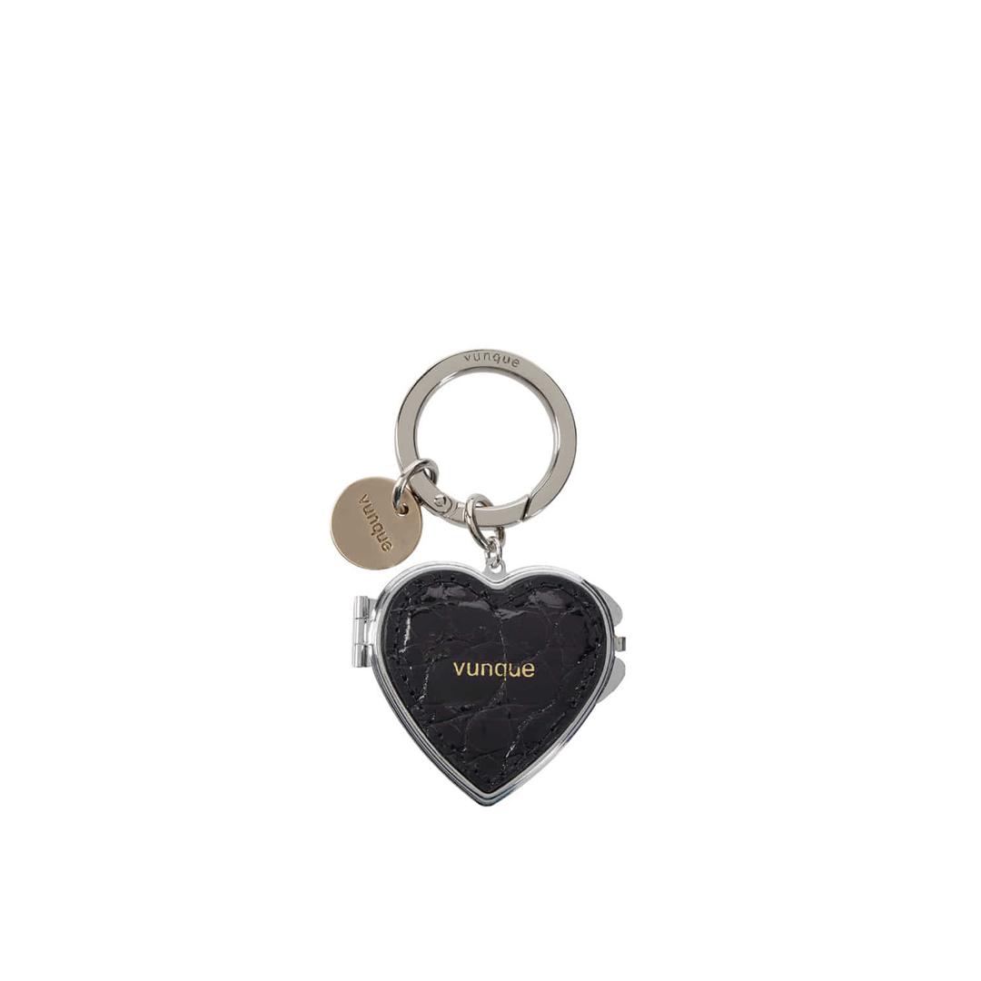 Ecllat Heart Pocket Mirror Charm (에끌라 하트 포켓 미러 참) Black