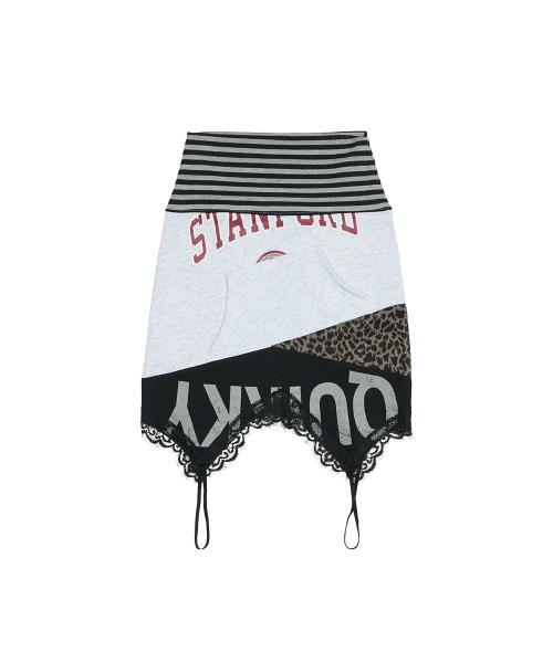 UPSIDE DOWN REWORK SWEAT SKIRT [GRAY]