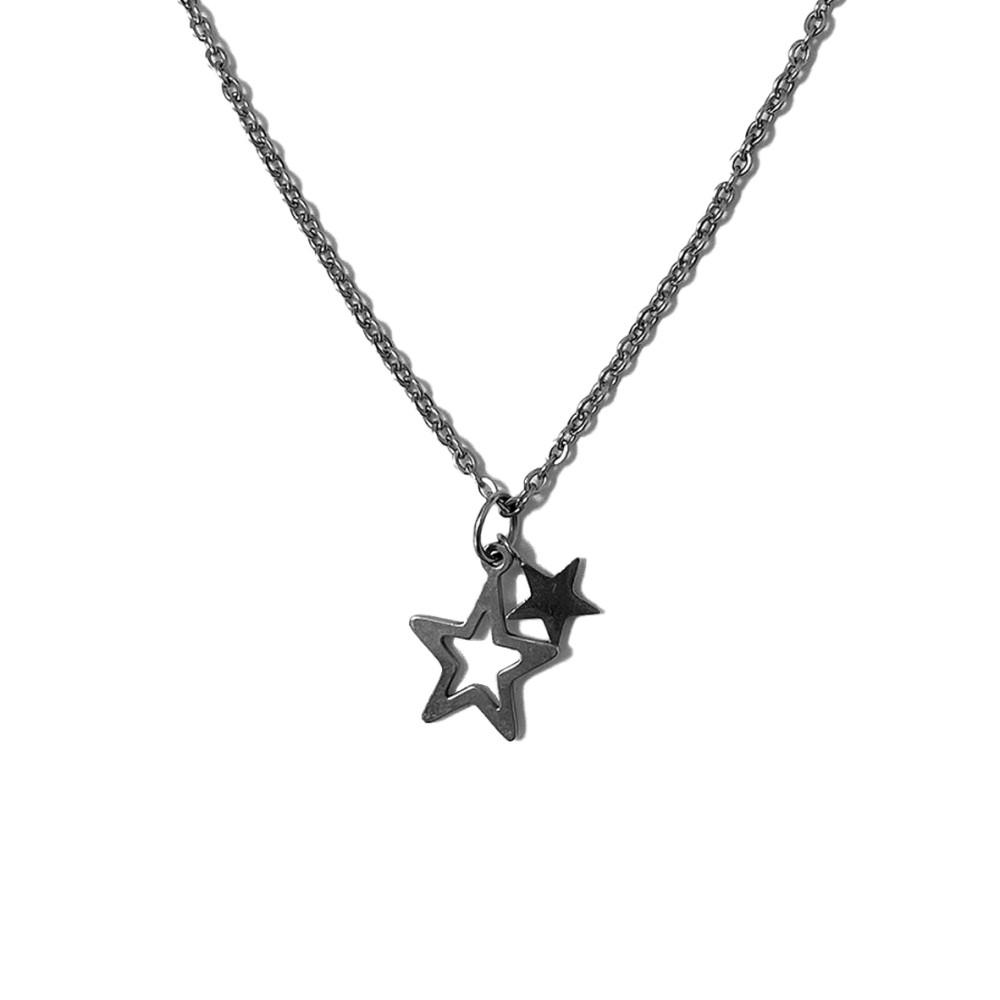 Y2k Double Star Necklace / 별 펜던트 써지컬 목걸이