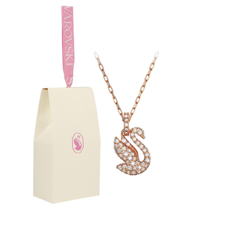 [스와로브스키/본사정품] Iconic Swan 로즈골드 목걸이 XXS 5647555