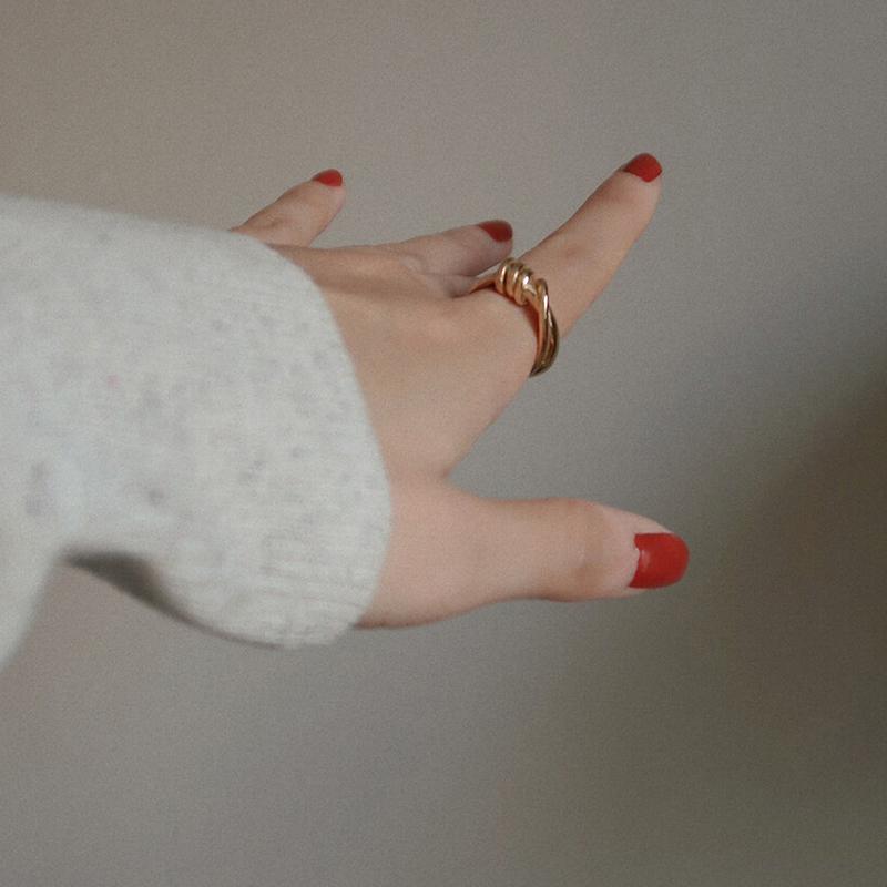 Double Coiled Ring Gold