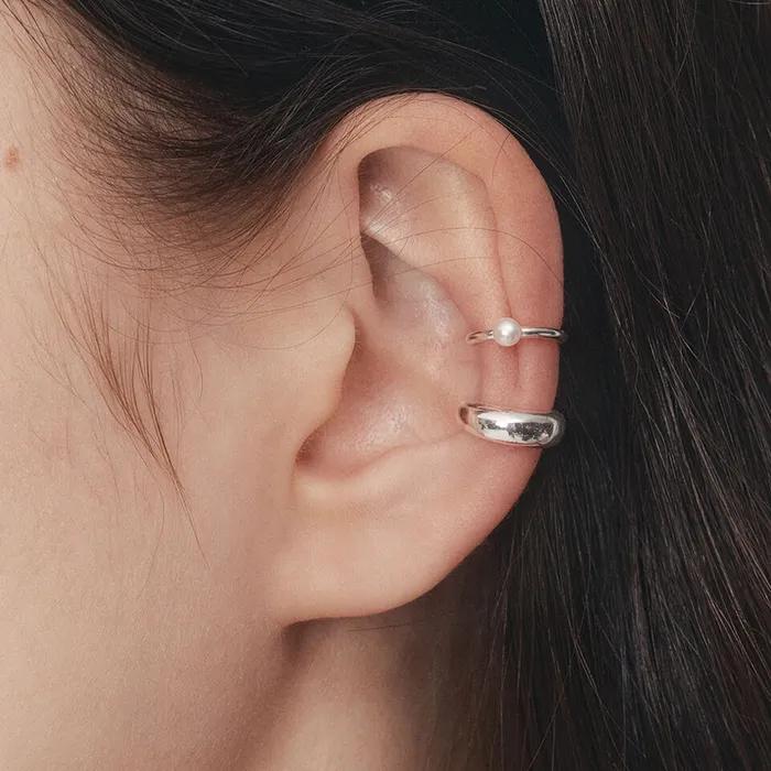 [silver925] mute pearl earcuff set