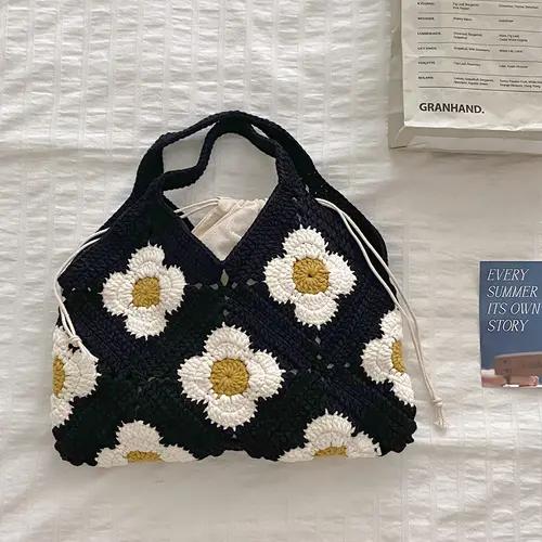 코바늘 제니 꽃 모티브백 DIY 손뜨개 가방뜨기 도안 ( 전체 영상포함)