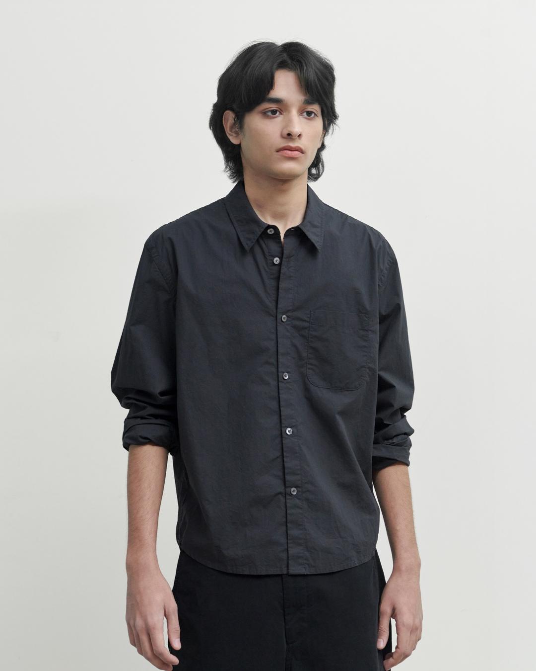 Waist Cut Shirt, Charcoal