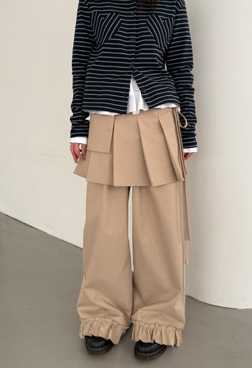 s/s frilly wrap skirt & pants