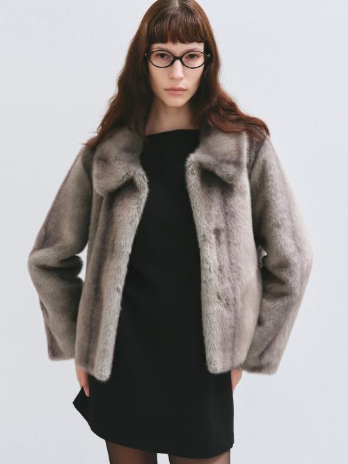 MILA FAUX FUR JACKET GREY