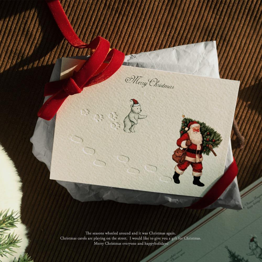 CL07 산타 발자국 엽서