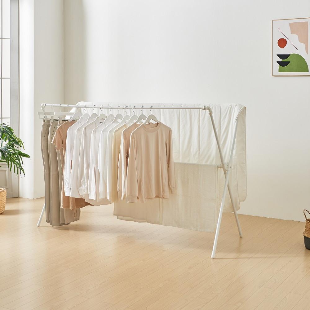 아이템톡 화이트 이불 빨래건조대 화이트 확장형 일반형 접이식 스틸파이프 국내생산