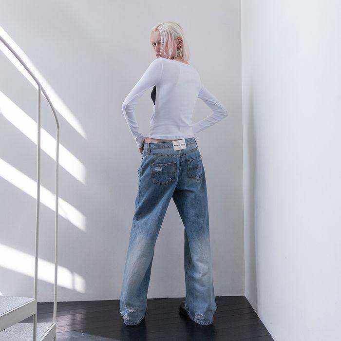 VINTAGE BRUSH WASHING DENIM