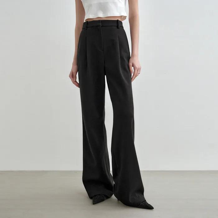 윈터ver) 원 턱 와이드 슬랙스 블랙 MDPT025FWBLACK