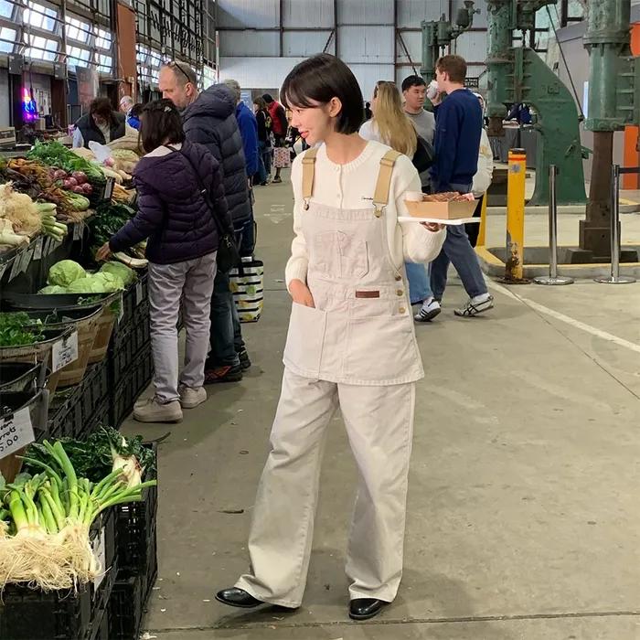 [7th] Vintage Combi Cotton Overall - Oat Beige