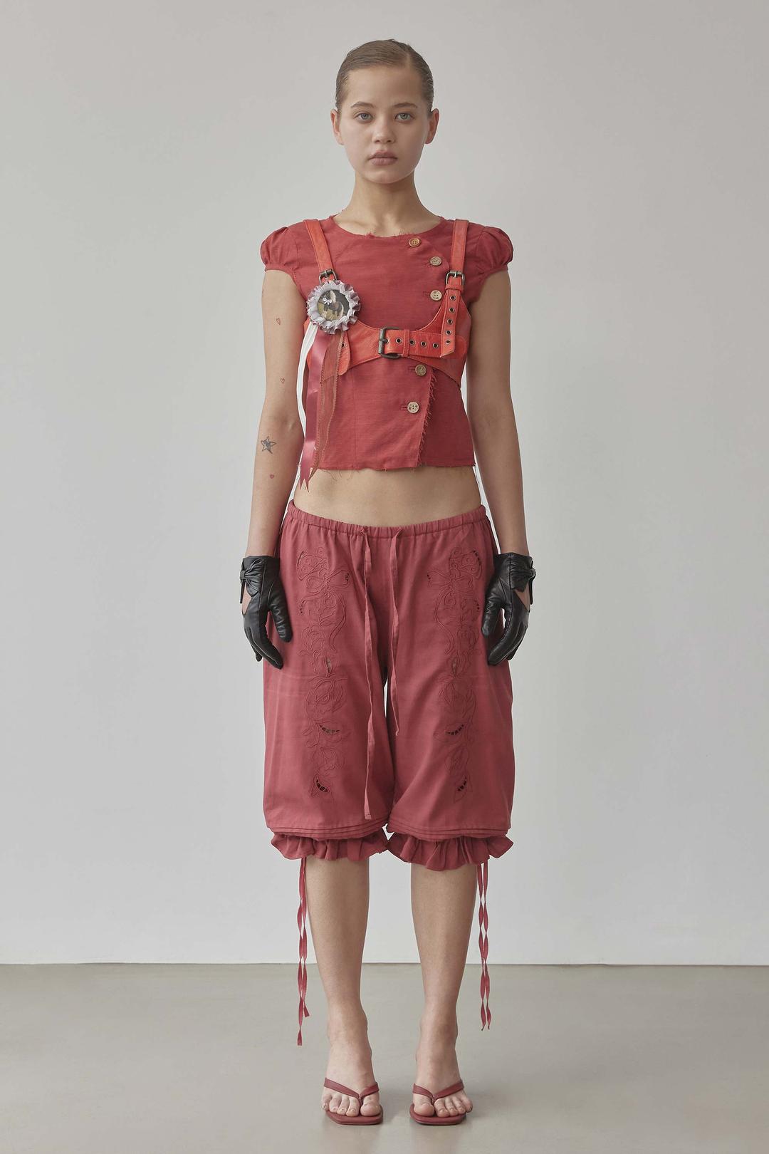 Rosetta Puff Shirt Scarlet