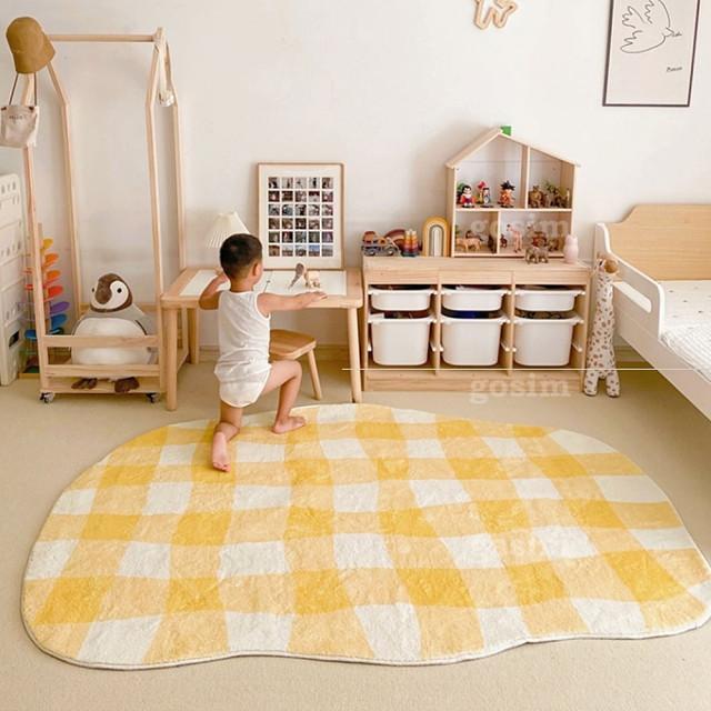 깅엄 체크 대형 러그 거실 매트 3color