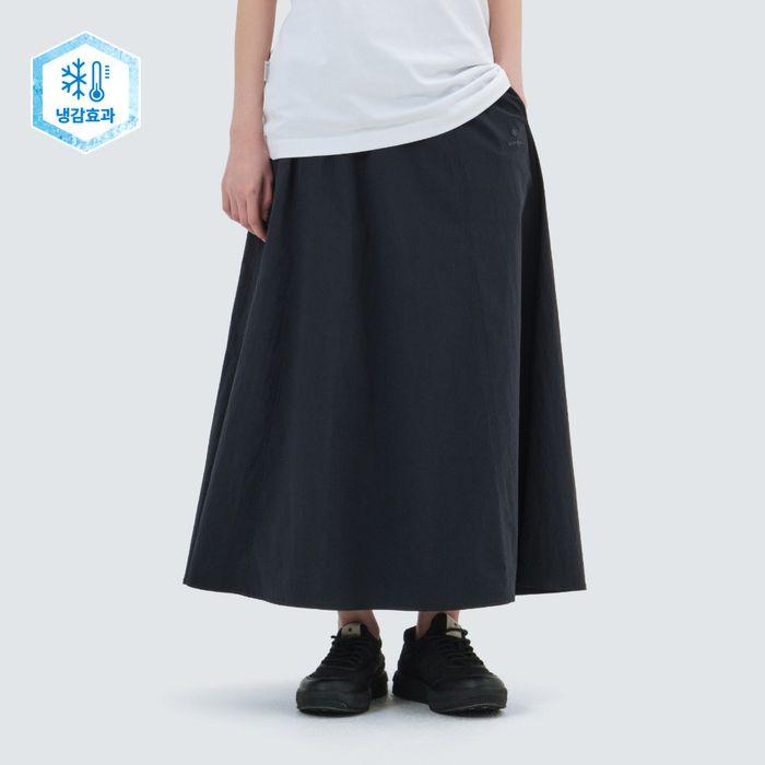 냉감 루트 플레어 롱스커트 Navy (S25MWRSK61)
