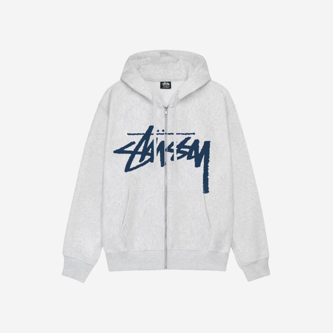 Stussy Stock Zip Hoodie Ash Heather