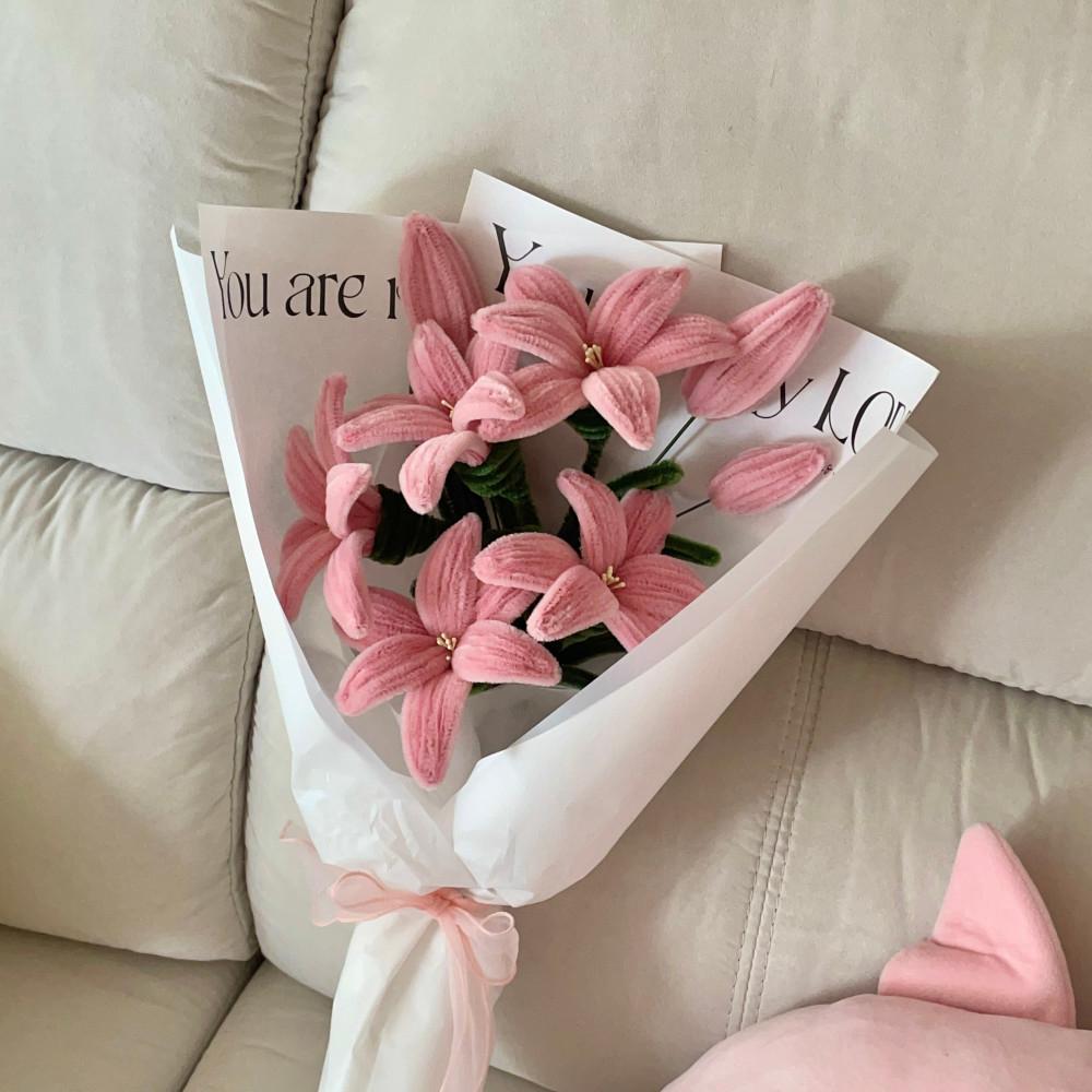 (동영상 제공) 수채화 백합 꽃다발 DIY 패키지 모루 공예 전역선물 태교 생일선물