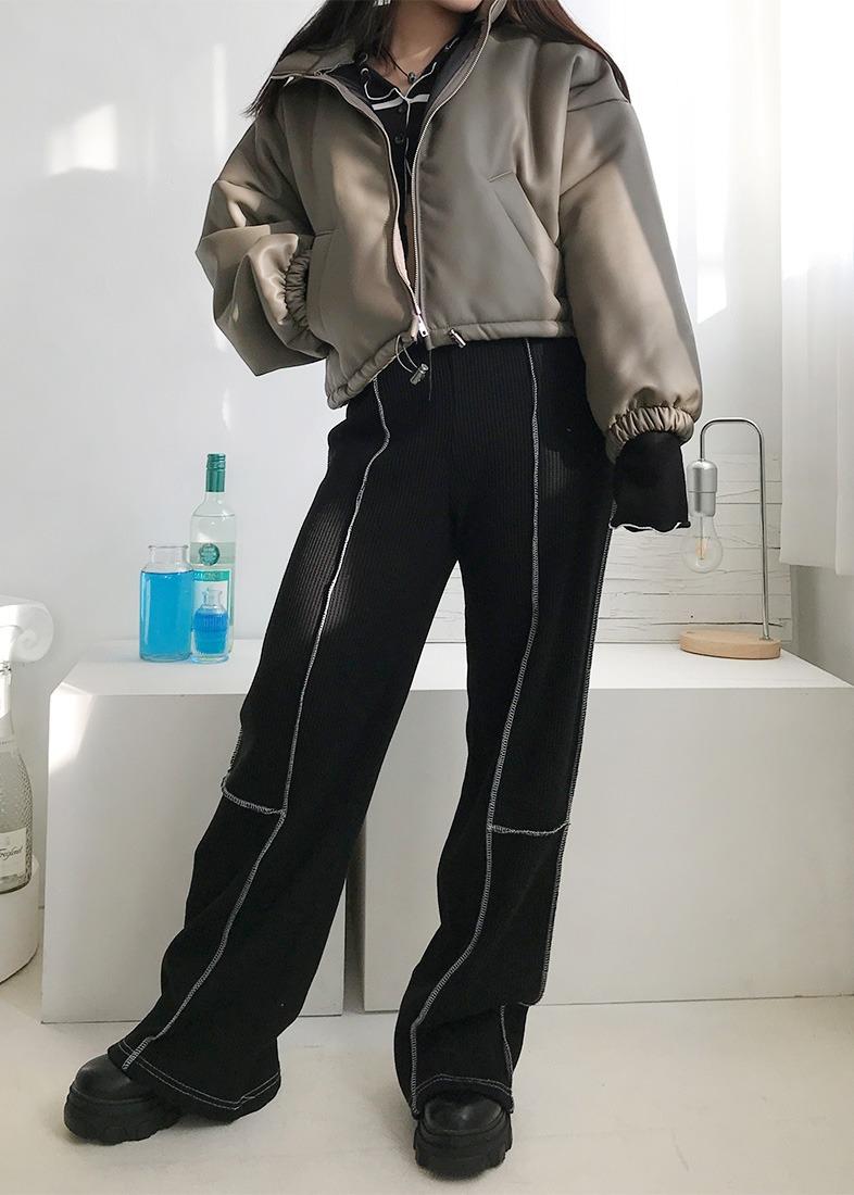 라이닝 와플 와이드팬츠