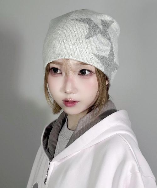 TWIN STAR BEANIE IVORY(CV2FFUAB31A)