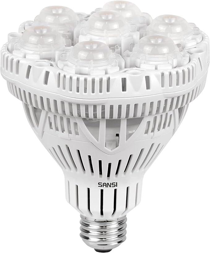SANSI Grow Light Bulb with COC Technology, PPF 65.6 umol/s LED Full Spectrum, 36W Grow Lamp (400 Watt Equivalent) with Optical Lens for High PPFD, Energy Saving Plant Lights for Seeding and Growing