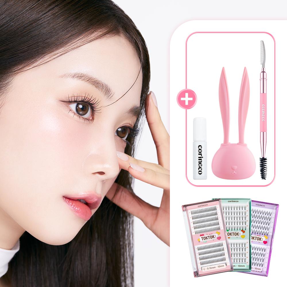 [1+1+1] 코링코 톡톡하라 속눈썹 3개 (글루1g+속눈썹빗+눈썹칼)