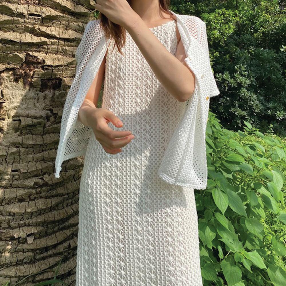 CROCHET KNIT SLEEVELESS DRESS