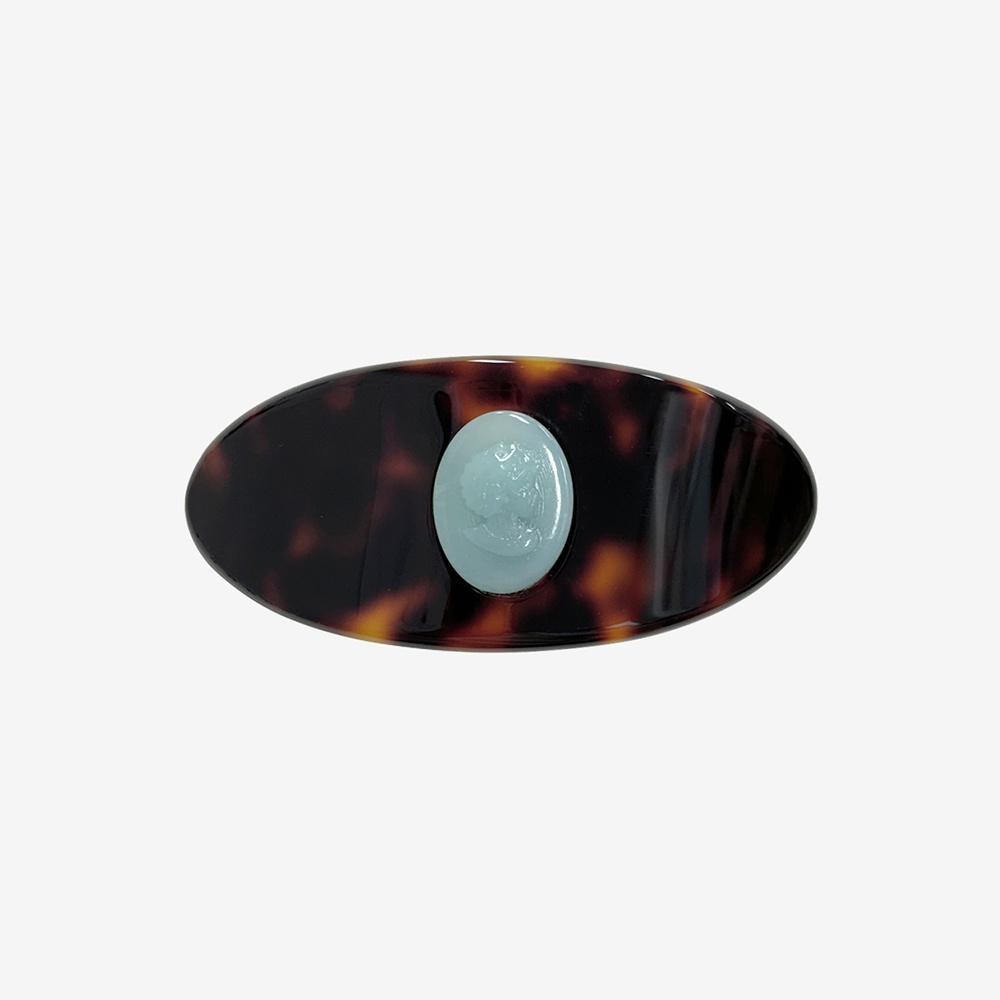 Grande Cameo barrette, LEOPARD