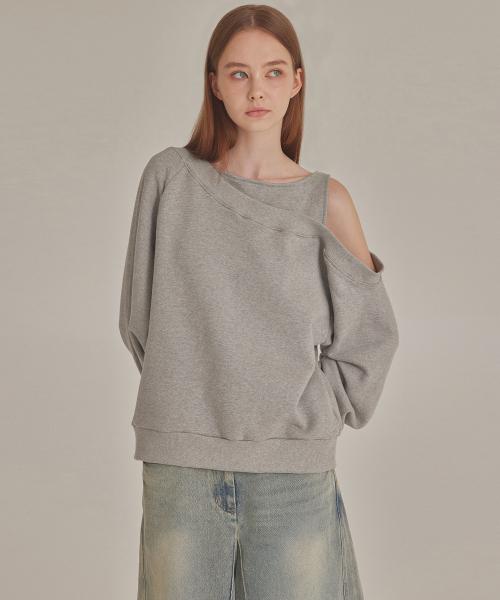 ONE-SHOULDER CUT OUT SWEATSHIRTS_T426TP126