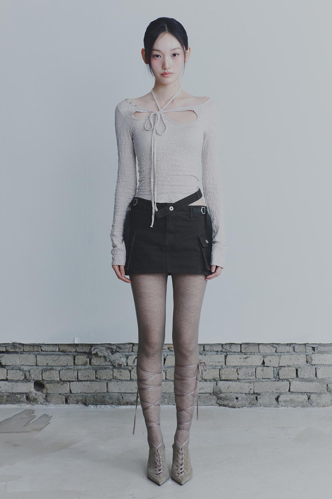 WRINKLED ORCHID TOP beige