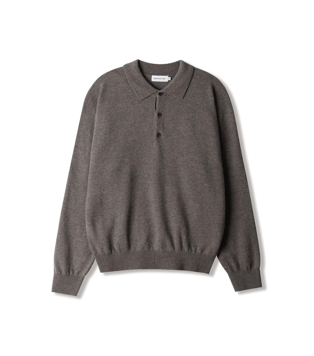 릴렉스드 울 캐시미어 칼라 니트 (코코아)