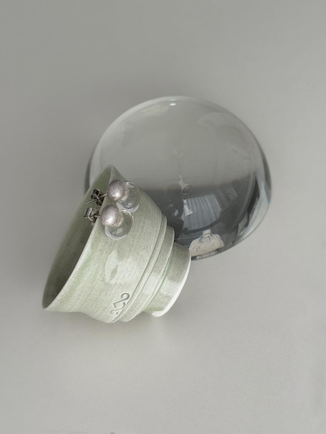 듀얼 클리어 오벌 귀걸이