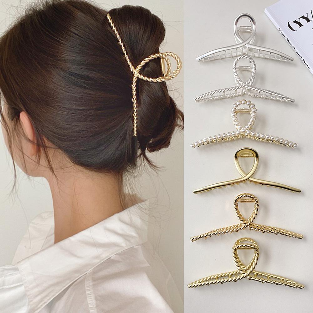 13.5cm 대왕 빅 메탈 꼬임 올림머리 집게핀 긴머리 숱많은머리