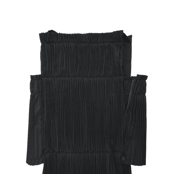 square pleats top - black