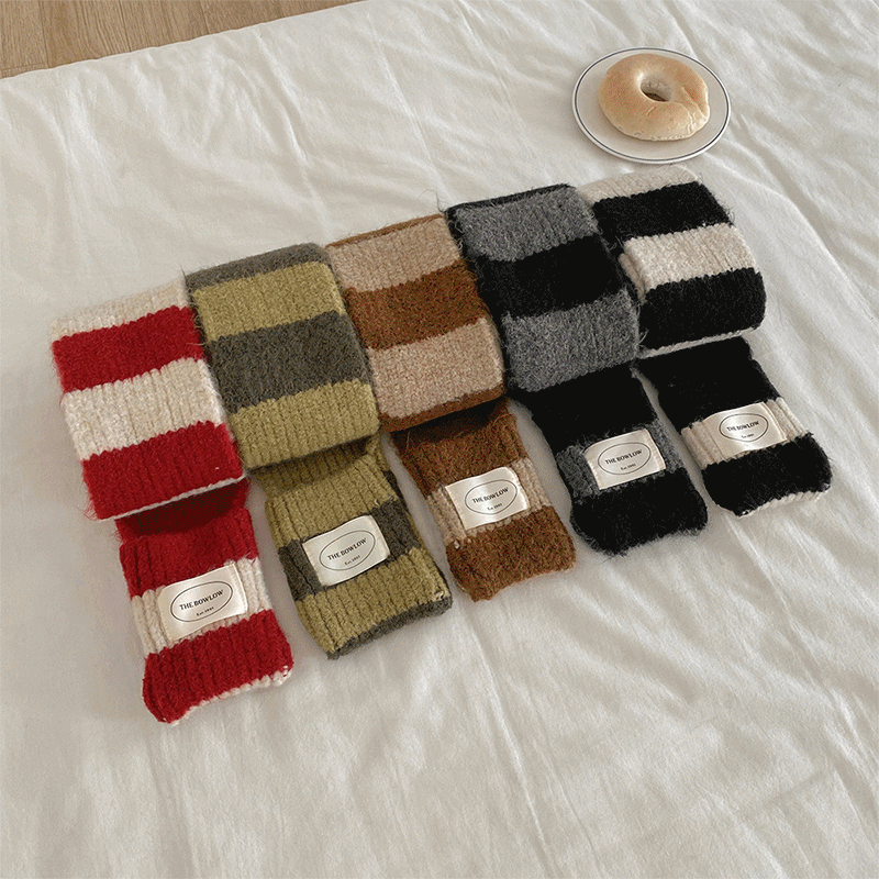 [부분빠른출고] 해리 울 포켓 빈티지 스트라이프 롱 목도리 머플러(5color)