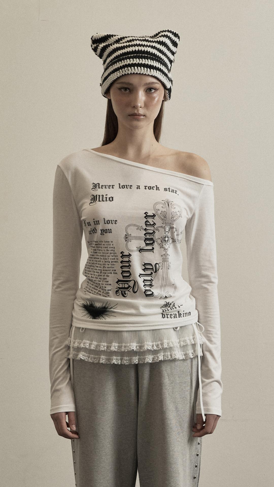 WHITELOVER ONE SHOULDERLONG SLEEVE
