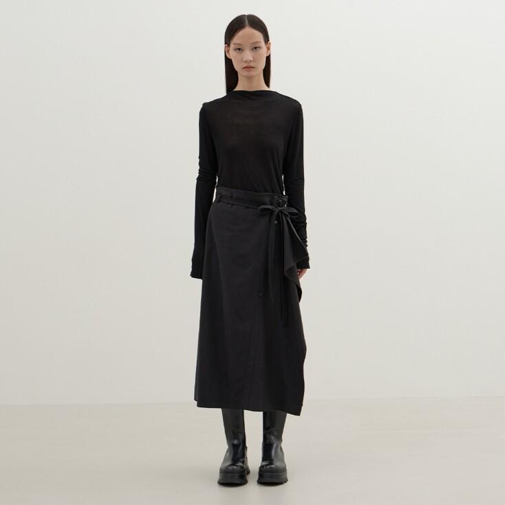 [RESTOCK] Belted Wrap Skirt (Black)