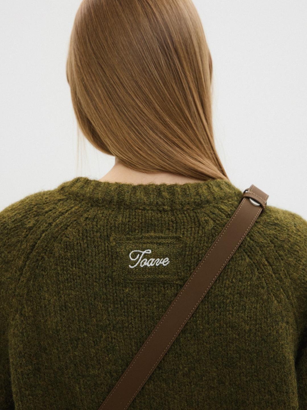 Cloud Touch V-Neck Wool Knit (Wood green)