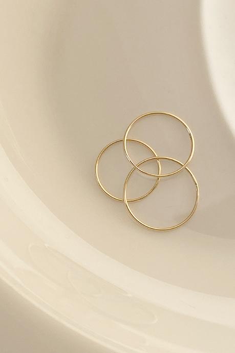 피치니 R_  심플 열손가락 실반지_14K GOLD