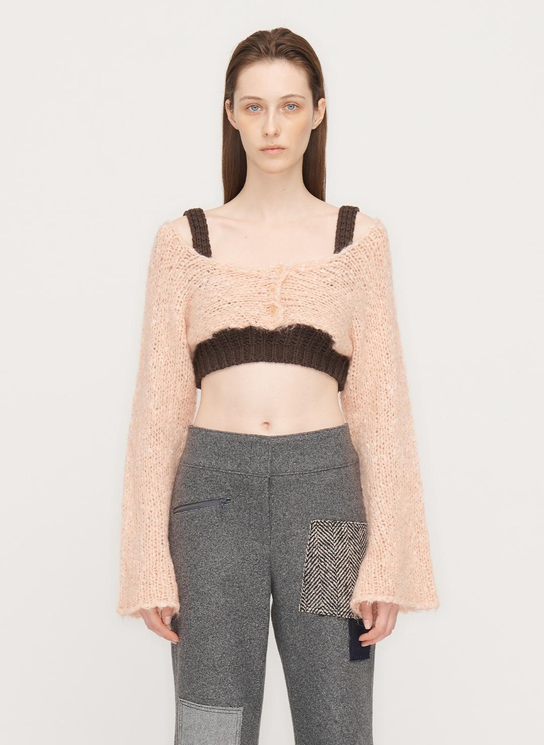 CROPPED BOLERO CARDIGAN, PINK