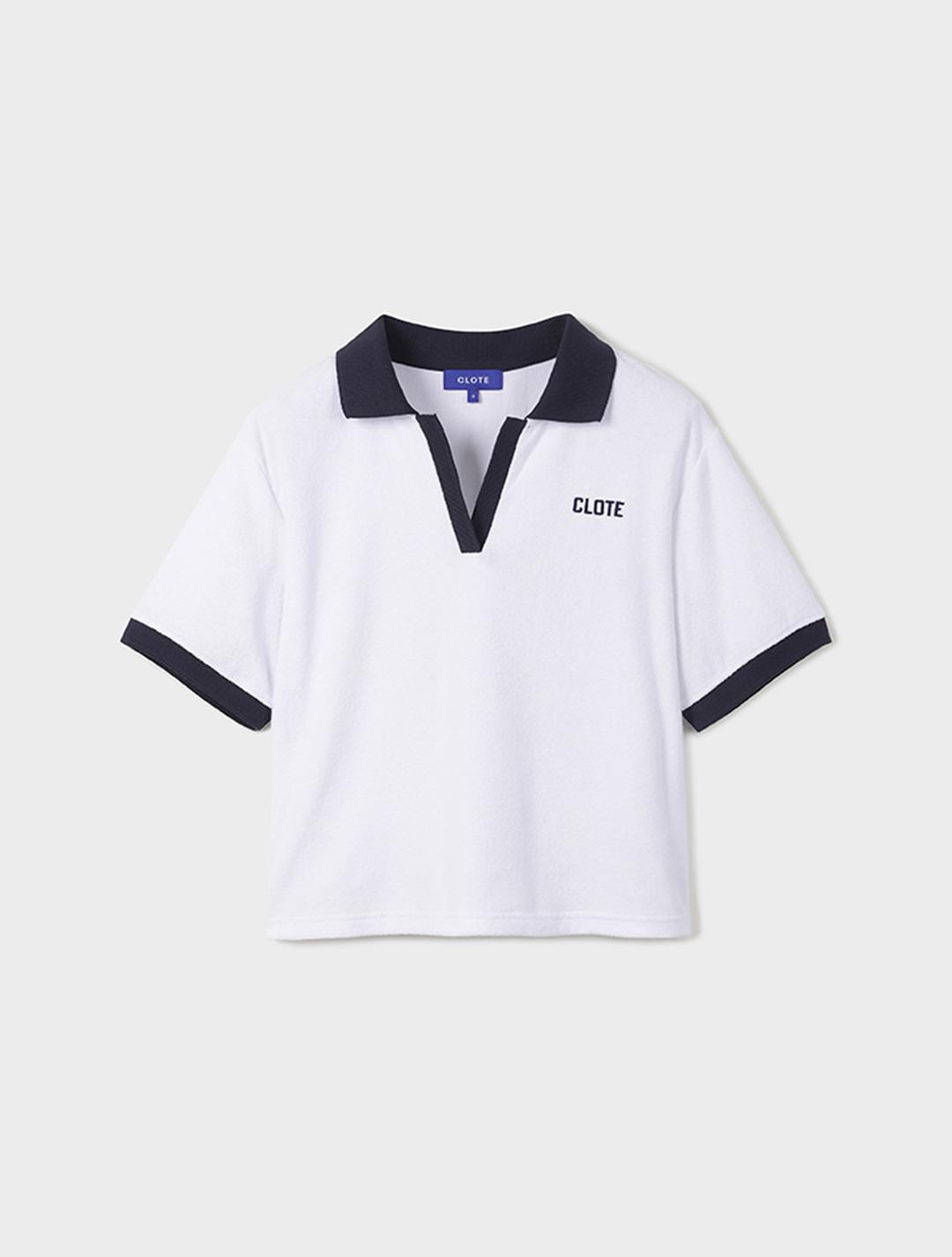 소프트 테리 폴로 탑 - 화이트