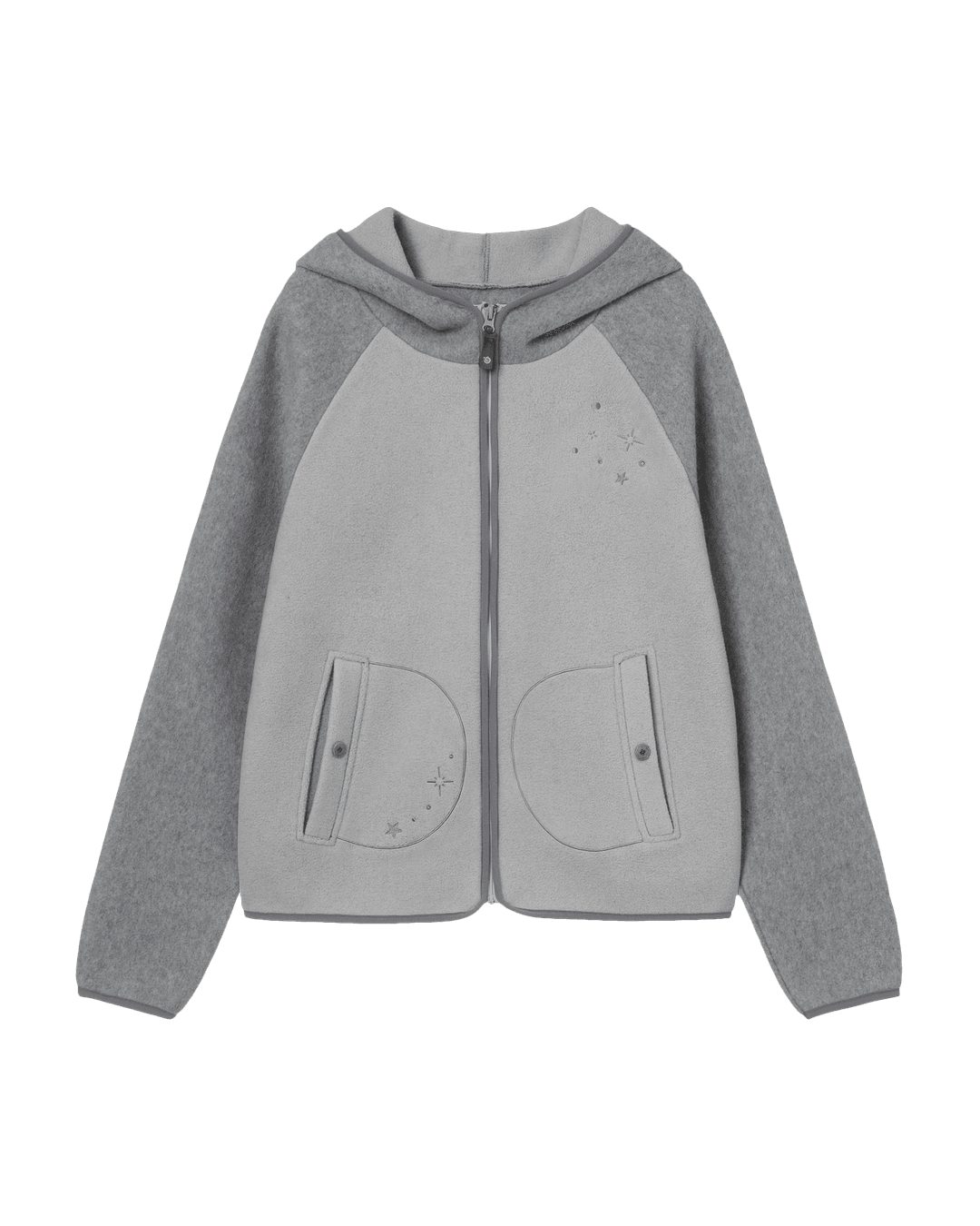 STELLA FLEECE ZIP UP HOODIE [GREY]