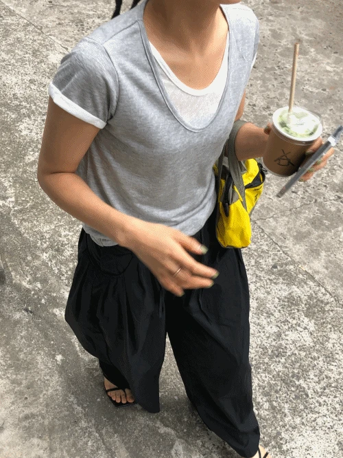 메르 실키 레이어드 반팔