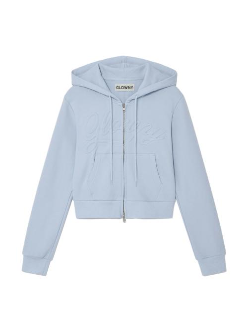 JORDAN CROP ZIP-UP HOODIE (BABY BLUE)