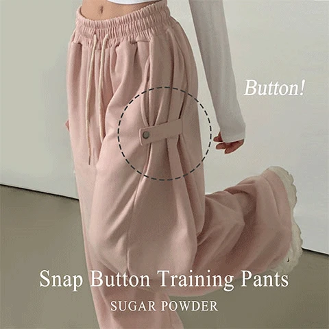Made [따뜻기모/🤎숏,롱!] 비어 사이드스냅 비죠, 버튼 롱와이드 트레이닝 추리닝 밴딩팬츠 - 12color