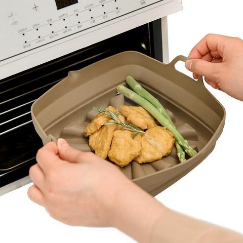르메이드 실리콘 접이식 사각 에어프라이어 리유저블 용기, 모카브라운, 1개 - 전자레인지용기 | 쿠팡