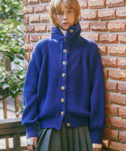 터틀넥 울 니트 가디건_2 COLORS