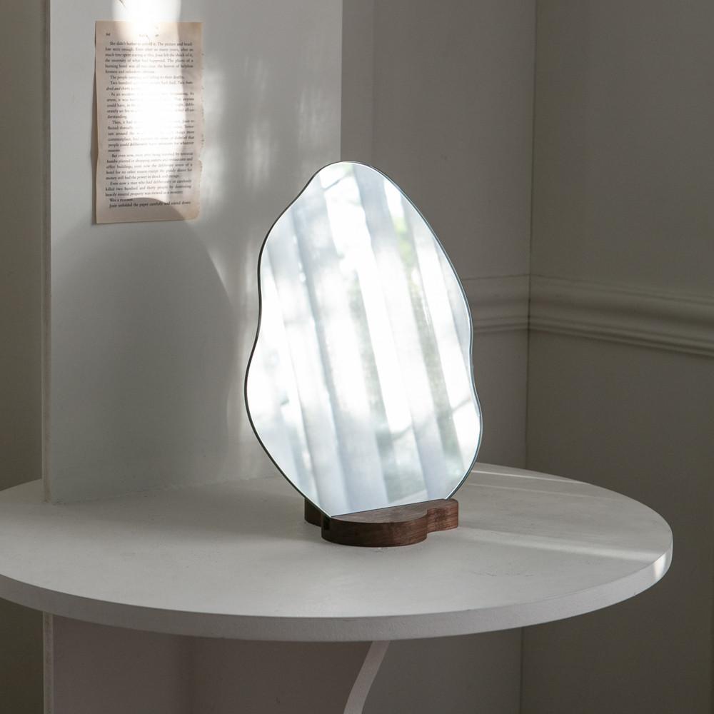 [Lazylab] 30 x 24cm 레이크 미러S 곡선 탁상 거울 웨이브 미러